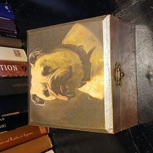 Michael Lawrence OOAK Hand Painted or Decoupage Bulldog Decorative  Box